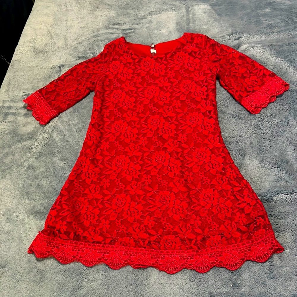Red lace dress